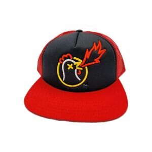 Hot Ones Hat Concept One Snapback Baseball Cap Mesh Back Red Black Chicken